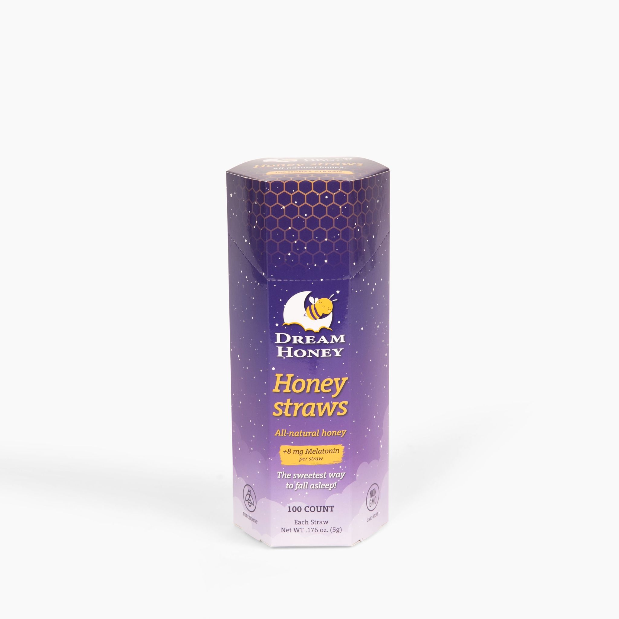 Honey Straws - 100 Pack Hexagonal